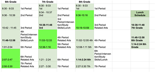  Schedule